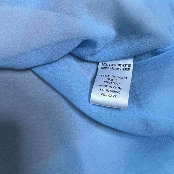 𝅺emory Park Midi‎ Skirt Blue Peach Size L - Picture 6 of 9